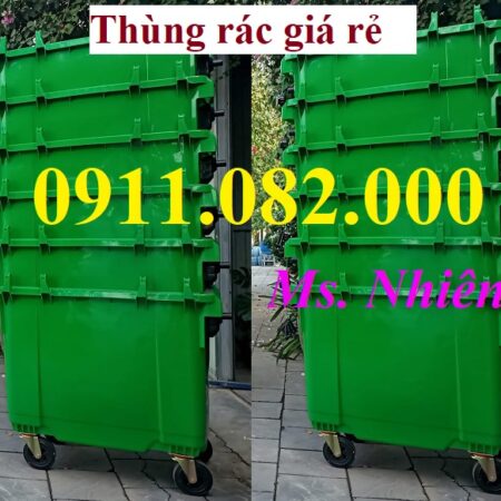 Giá rẻ thùng rác 660 lít tại cần thơ- thùng rác chất lượng nặng 45kg- lh 0911082000