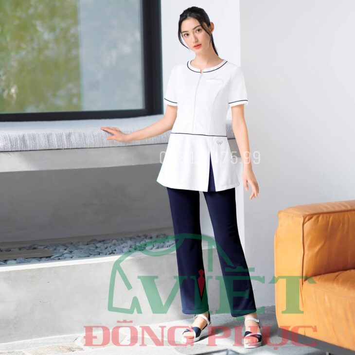 Mẫu đồng phục nhân viên thẩm mỹ viện thời trang, giá rẻ được yêu thích nhất
