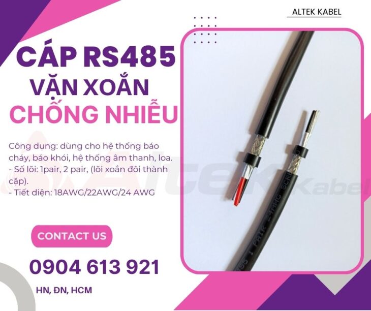 Dây tín hiệu xoắn chống nhiễu RS485 1 PAIR 18awg