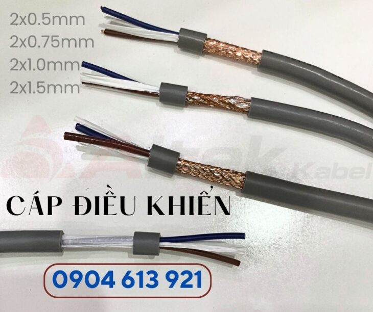 Dây tín hiệu 2 lõi, cáp điện 2×0.5mm/2×0.75mm/2×1.0mm/2×1.5mm
