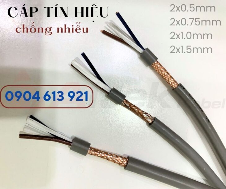 Dây tín hiệu 2 lõi, cáp điện 2×0.5mm/2×0.75mm/2×1.0mm/2×1.5mm