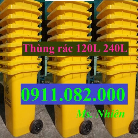 Thùng rác đạp chân, nắp lật, thùng rác 120l 240l 660l giá rẻ- lh 0911082000