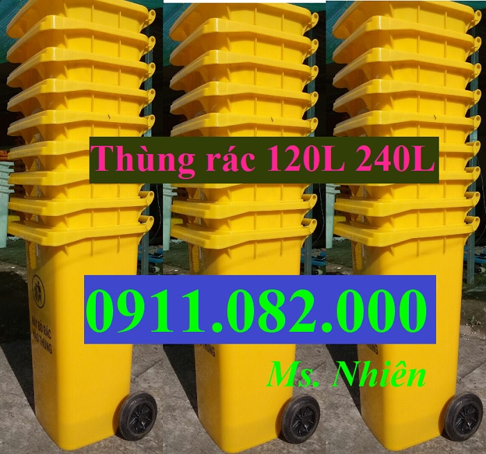 Thùng rác đạp chân, nắp lật, thùng rác 120l 240l 660l giá rẻ- lh 0911082000