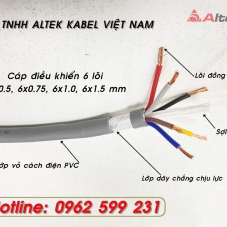 Cáp điều khiển 6 lõi / Cáp tín hiệu Altek kabel 0.5-1.5mm2