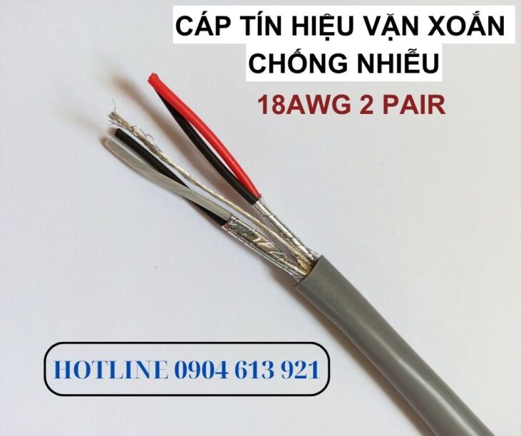 Dây tín hiệu âm thanh xoắn chống nhiễu 2 pair 22AWG