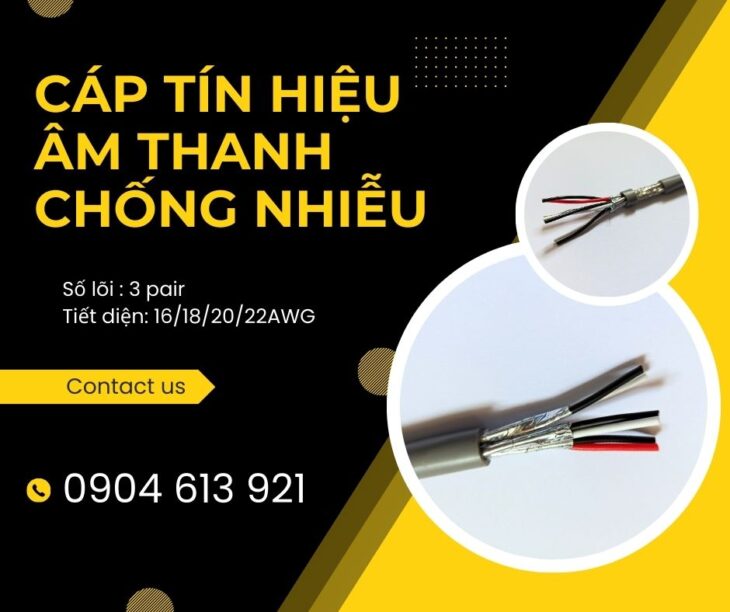 Dây tín hiệu âm thanh xoắn chống nhiễu 2 pair 22AWG