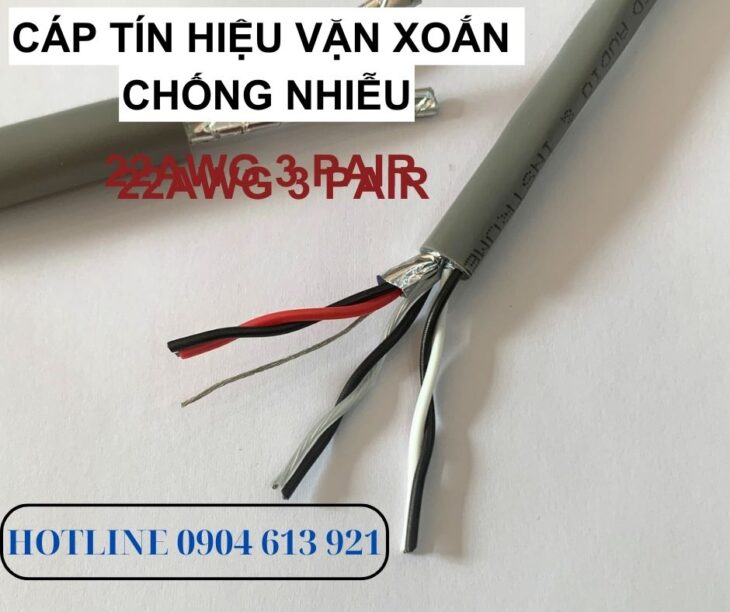 Dây tín hiệu âm thanh xoắn chống nhiễu 2 pair 22AWG
