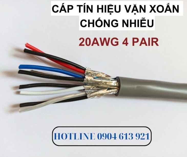 Dây tín hiệu âm thanh xoắn chống nhiễu 2 pair 22AWG