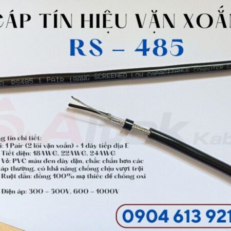 Dây cáp điều khiển RS485 vặn xoắn chống nhiễu 1 pair 24AWG/ 2 PAIR 24AWG