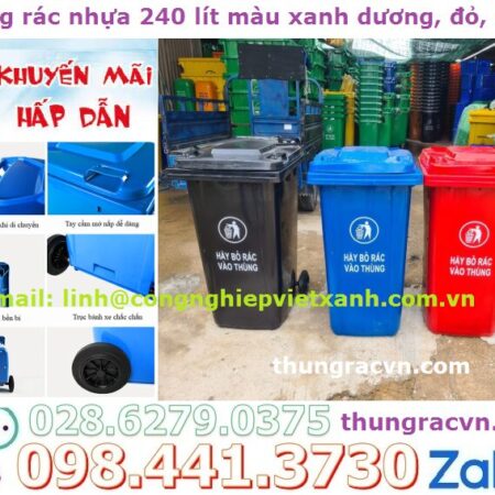 Thùng rác nhựa đựng rác 120 lít giá rẻ