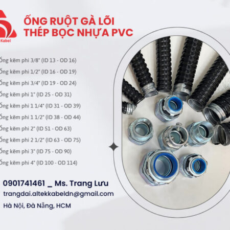 Ống ruột gà lõi thép bọc nhựa pvc phi 114 – 4 inch