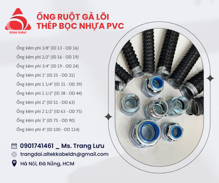 Ống ruột gà lõi thép bọc nhựa pvc phi 114 – 4 inch
