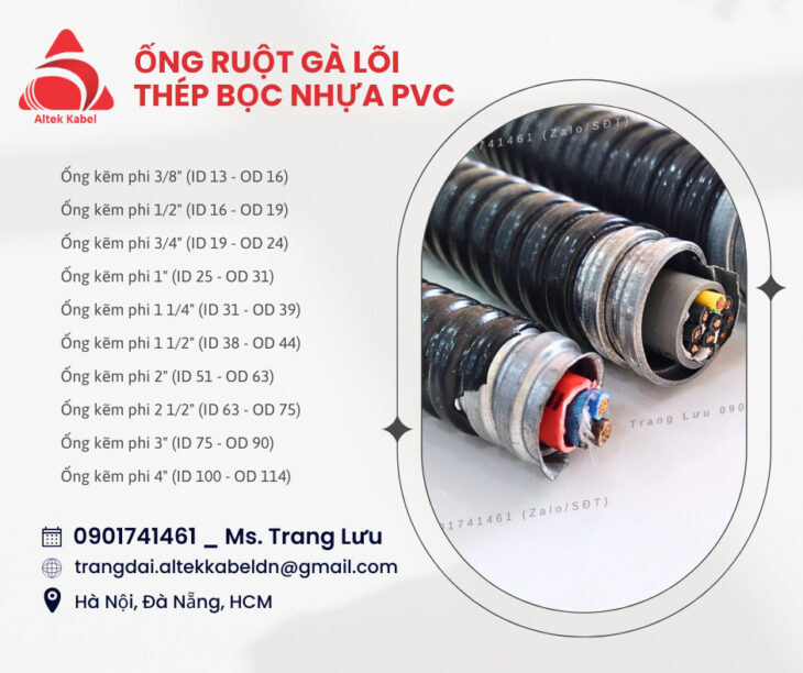 Ống ruột gà lõi thép bọc nhựa pvc phi 114 – 4 inch