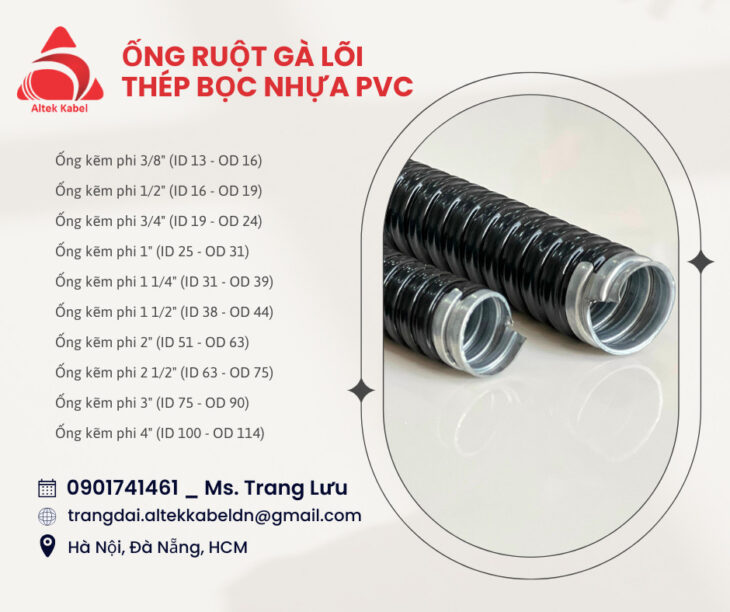 Ống ruột gà lõi thép bọc nhựa pvc phi 114 – 4 inch