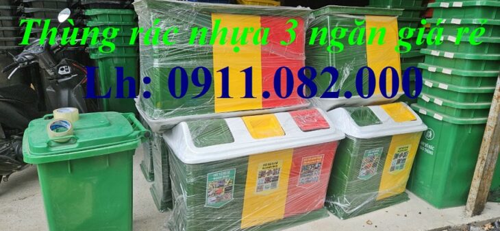 Sỉ lẻ thùng rác nhựa giá rẻ- thùng rác 120L 240L 660L màu xanh giá sỉ- lh 0911082000