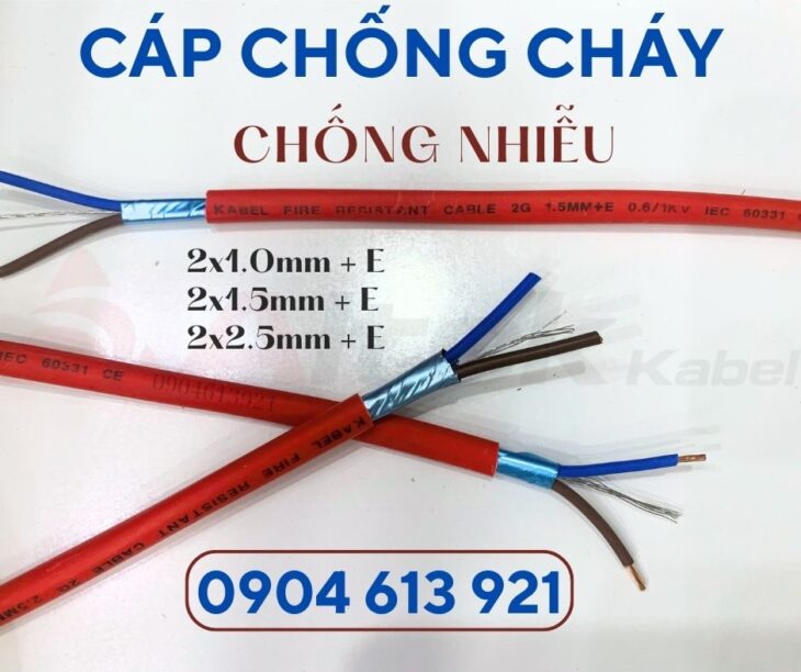 Cáp chống cháy/ fr cable chống nhiễu 2 core Altek Kabel 1.0/1.5/2.5mm