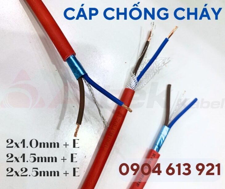 Cáp chống cháy/ fr cable chống nhiễu 2 core Altek Kabel 1.0/1.5/2.5mm