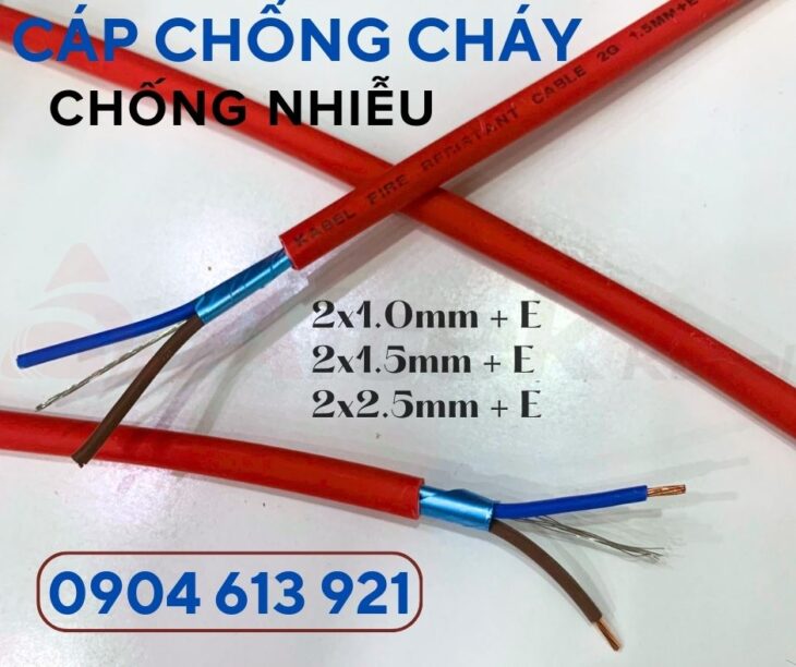 Cáp chống cháy/ fr cable chống nhiễu 2 core Altek Kabel 1.0/1.5/2.5mm