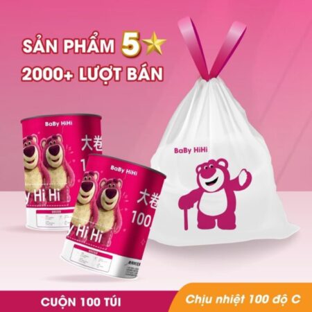 TÚI ĐỰNG RÁC DÂY RÚT SINH HỌC – CUỘN 100 TÚI