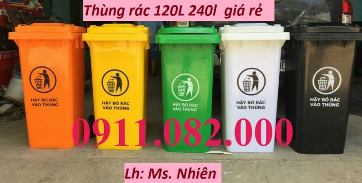 Công ty cung cấp thùng rác nhựa giá rẻ tại miền tây- thùng rác 120l 240l 660- lh 0911082000