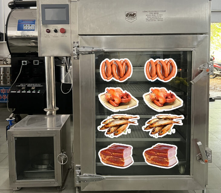 Lò xông khói đa năng thông minh 3 trong 1 năng suất 50 kg/mẻ hàng có sẵn tại HCM