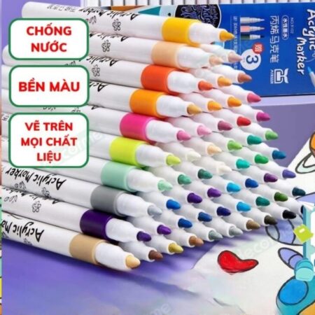 HỘP BÚT MÀU ACRYLIC MARKET 60 MÀU