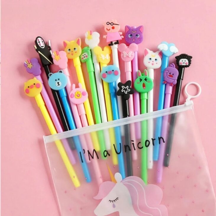 SET 20 BÚT BI HÌNH ĐẦU THÚ NGỘ NGHĨNH ĐÁNG YÊU – MỰC XANH