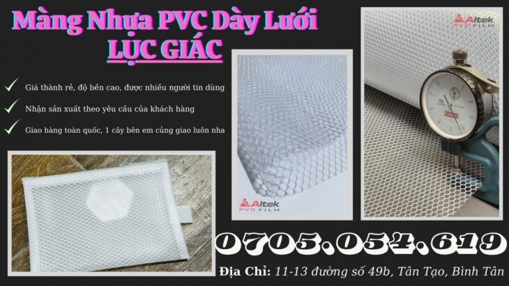 Màng nhựa pvc lưới lục giác