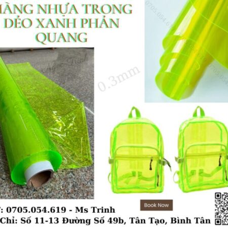 Nhựa pvc mua ở đâu – pvc Xanh Neon may balo, phụ kiện, giày dép