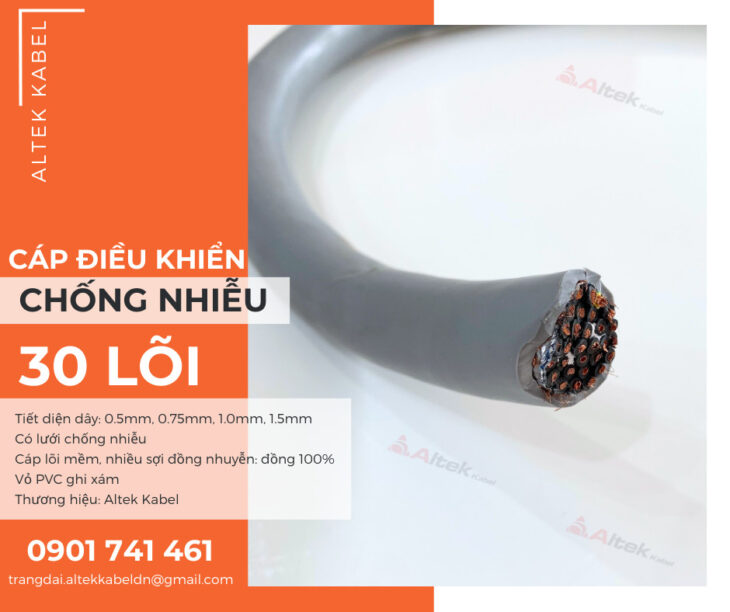 Dây cáp điều khiển chống nhiễu 30×0.75mm2