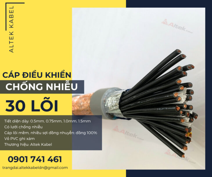 Dây cáp điều khiển chống nhiễu 30×0.75mm2