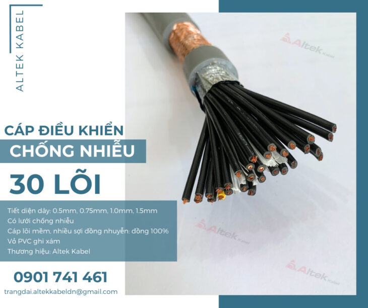 Dây cáp điều khiển chống nhiễu 30×0.75mm2
