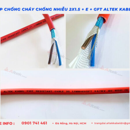 Cáp chống cháy chống nhiễu GFT 2×1.5 Altek Kabel chịu nhiệt độ cao