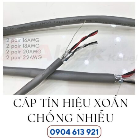 Cáp tín hiệu âm thanh chống nhiễu 2 pair 18AWG/20AWG/22AWG/16AWG Altek Kabel