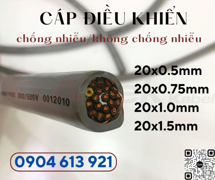 Cáp điện 20 lõi , cáp điều khiển 20×0.5mm/ cáp tín hiệu 20×0.75mm Altek Kabel