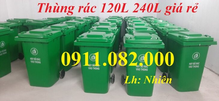 Thùng rác y tế giá rẻ- thùng rác nhựa 120l 240l 660l giá cạnh tranh- lh 0911082000