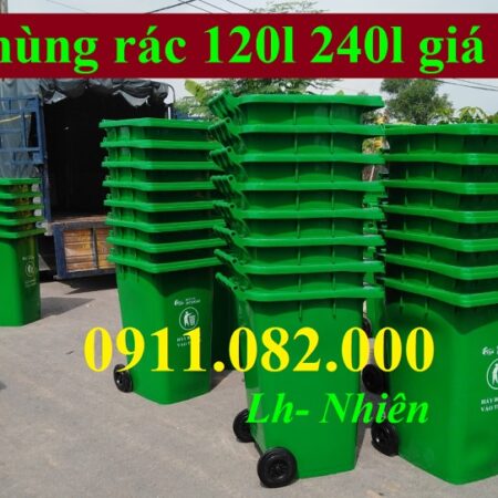 Thùng rác môi trường, công cộng giá rẻ, thùng rác 120l 240l giá cạnh tranh- lh 0911082000