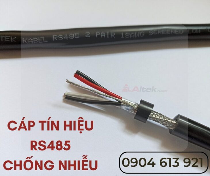 Cáp tín hiệu RS485 vặn xoắn chống nhiễu 2 pair 22AWG Altek Kabel