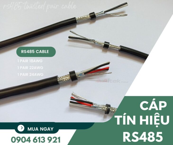 Cáp tín hiệu RS485 vặn xoắn chống nhiễu 2 pair 22AWG Altek Kabel