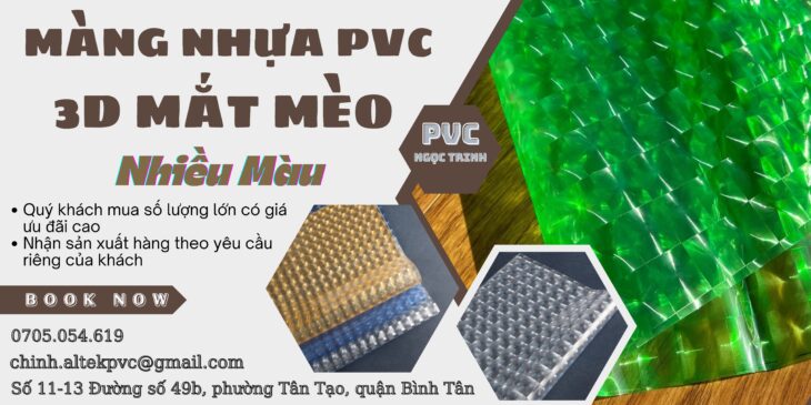 Màng nhựa pvc dẻo mềm khổ lớn, 3d mắt mèo nhiều màu