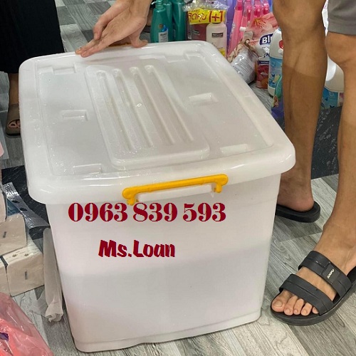 Thùng nhựa trắng có quai cài, thùng đựng hồ sơ, bưu kiện, thực phẩm / 0963 839 593 Ms.Loan