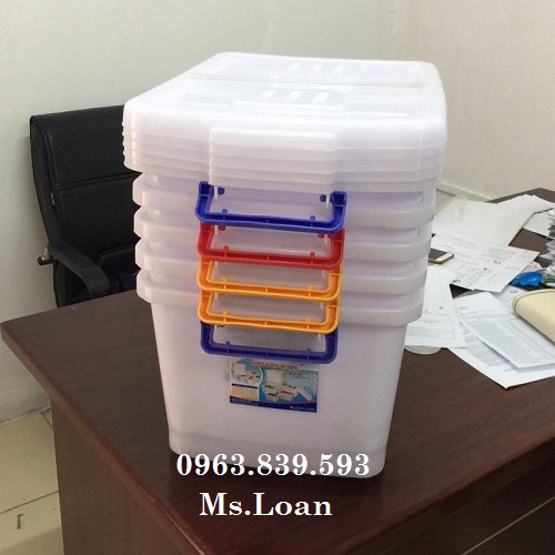 Thùng nhựa trắng có quai cài, thùng đựng hồ sơ, bưu kiện, thực phẩm / 0963 839 593 Ms.Loan
