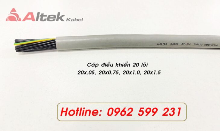 Cáp 20 lõi / Cáp điều khiển, Cáp tín hiệu rvv, rvvp
