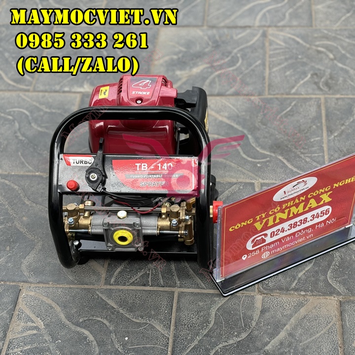 Máy phun thuốc diệt khuẩn xách tay Turbo TB140 tặng kèm 50m dây phun