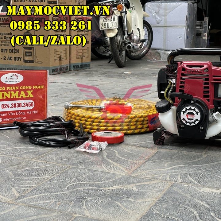 Máy phun thuốc diệt khuẩn xách tay Turbo TB140 tặng kèm 50m dây phun