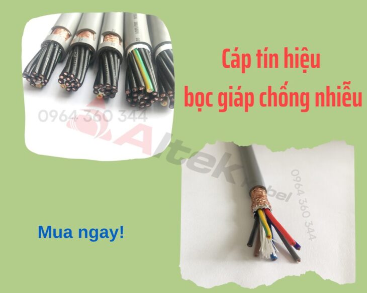 Cáp tín hiệu, cáp điều khiển có giáp chống nhiễu, lõi đồng