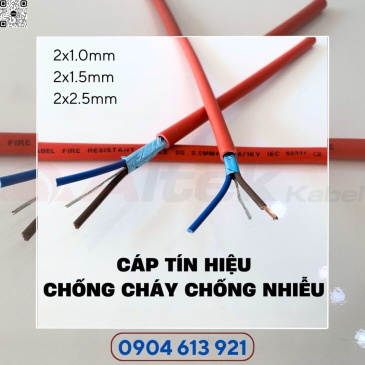 Cáp tín hiệu xoắn chống cháy chống nhiễu 2×1.0mm Altek Kabel