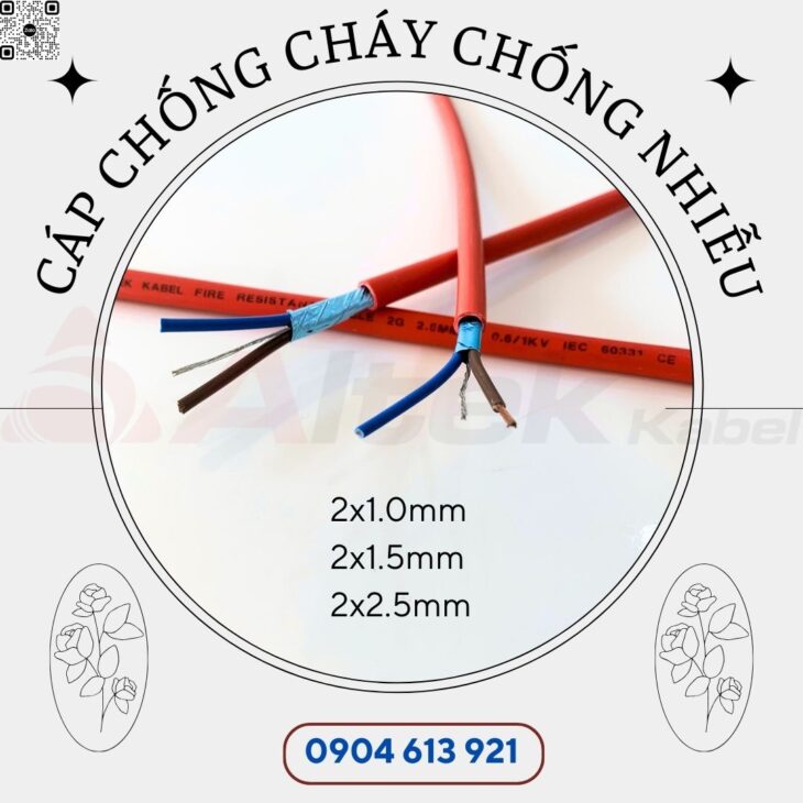 Cáp tín hiệu xoắn chống cháy chống nhiễu 2×1.0mm Altek Kabel