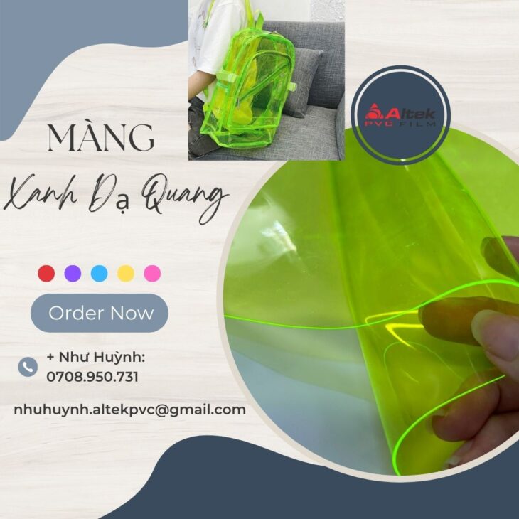 nhựa pvc dẻo màu xanh dạ quang kho hàng sỉ