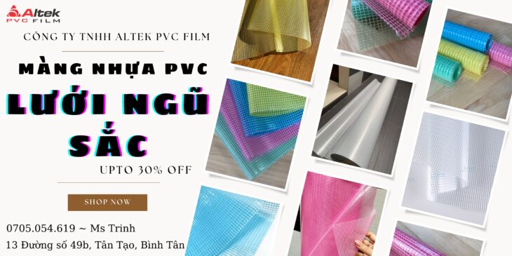 Màn nhựa pvc cao cấp, lưới nhỏ nhiều màu giá thương mại